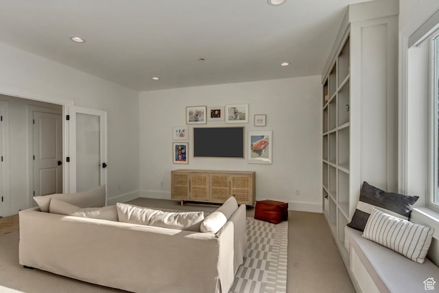 70 E Deer Meadow Ct, Woodland Hills, UT 84653 - carpeted living area with baseboards and recessed lighting