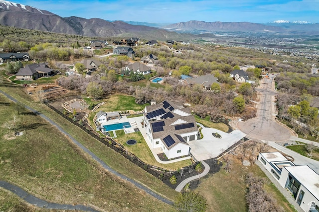 70 E Deer Meadow Ct, Woodland Hills, UT 84653 - birds eye view of property with a mountain view and a residential view