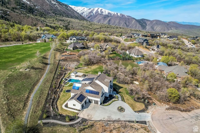 70 E Deer Meadow Ct, Woodland Hills, UT 84653 - drone / aerial view with a mountain view and a residential view