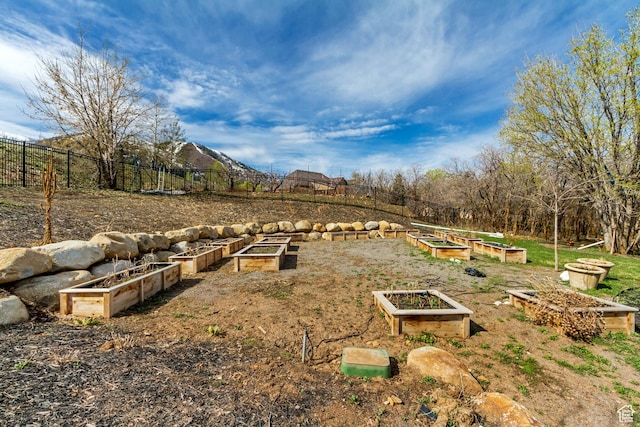 70 E Deer Meadow Ct, Woodland Hills, UT 84653 - view of yard with a vegetable garden and fence