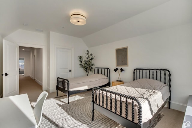 70 E Deer Meadow Ct, Woodland Hills, UT 84653 - carpeted bedroom with vaulted ceiling and baseboards