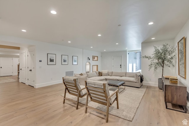 70 E Deer Meadow Ct, Woodland Hills, UT 84653 - living area with light wood-style flooring, recessed lighting, and baseboards