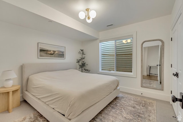 70 E Deer Meadow Ct, Woodland Hills, UT 84653 - bedroom featuring light carpet, visible vents, and baseboards