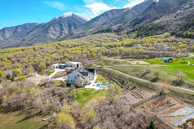 70 E Deer Meadow Ct, Woodland Hills, UT 84653 - bird's eye view with a forest view and a mountain view