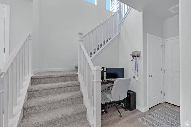3219 W 3825 S, West Haven, UT 84401 - stairs with a high ceiling, baseboards, and wood finished floors