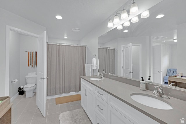 3219 W 3825 S, West Haven, UT 84401 - full bathroom with a sink, visible vents, tile patterned floors, and toilet