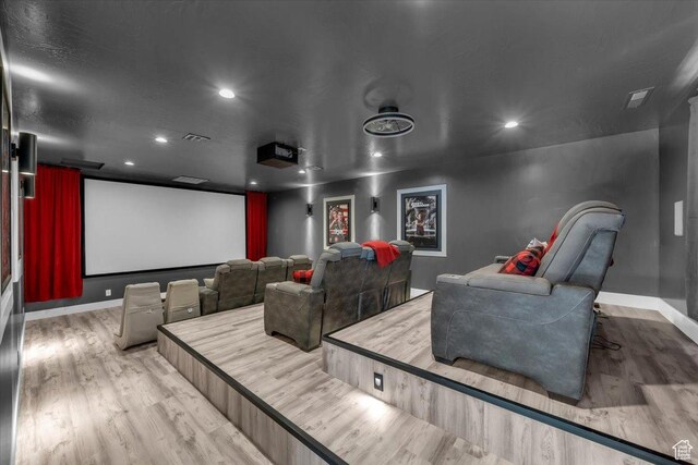 444 S 1530 W, Hurricane, UT 84737 - home theater room with recessed lighting, visible vents, baseboards, and wood finished floors