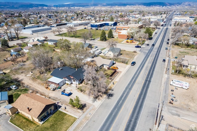 bird's eye view with a residential view and a mountain view