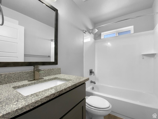 2806 E Crimson Ct, Eagle Mountain, UT 84005 - bathroom featuring toilet, vanity, and  shower combination