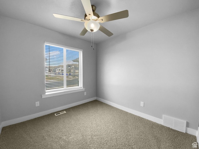 2806 E Crimson Ct, Eagle Mountain, UT 84005 - unfurnished room with carpet, visible vents, baseboards, and a ceiling fan