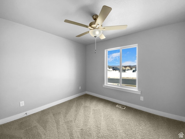 2806 E Crimson Ct, Eagle Mountain, UT 84005 - empty room with carpet, visible vents, baseboards, and ceiling fan