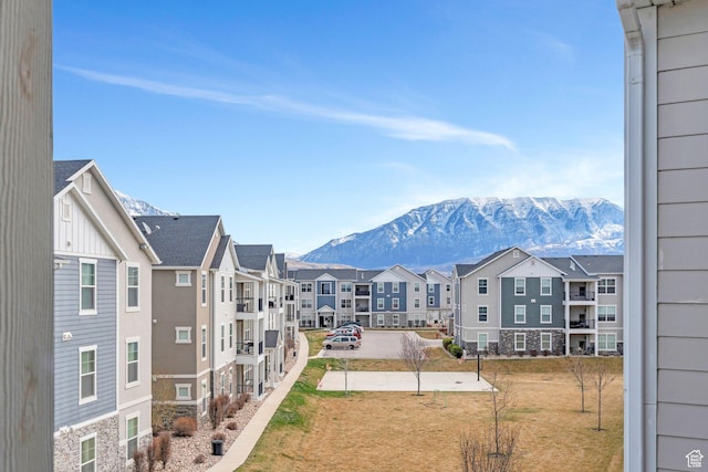 108 W Seasons Dr, Vineyard, UT 84059 - exterior space with a mountain view, a residential view, and a lawn