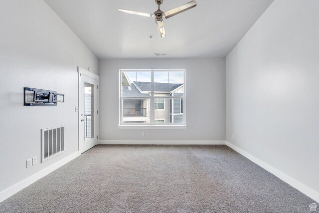 108 W Seasons Dr, Vineyard, UT 84059 - spare room with carpet, visible vents, baseboards, and ceiling fan