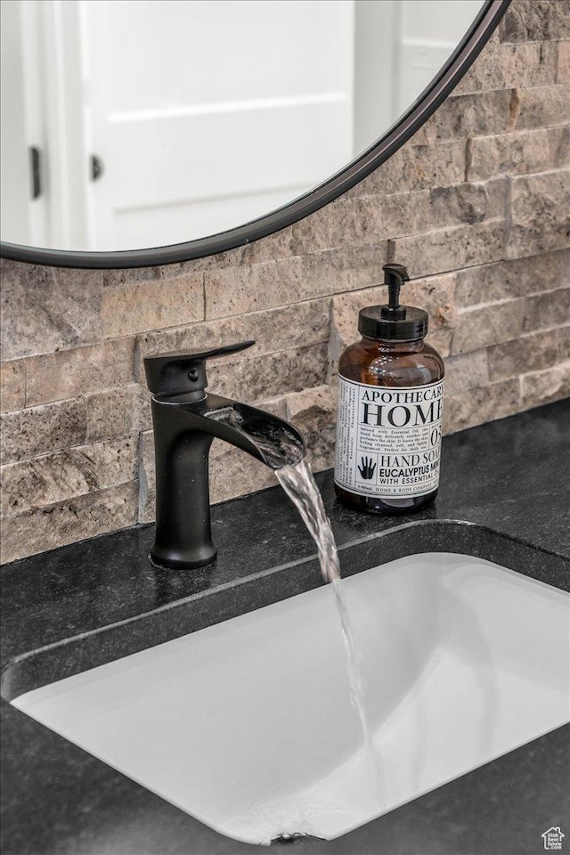 room details with a sink and backsplash