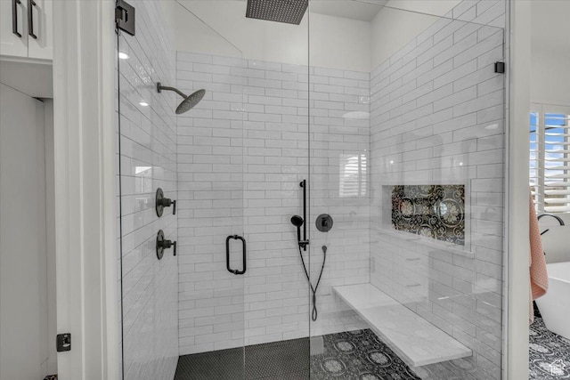 full bathroom with a stall shower