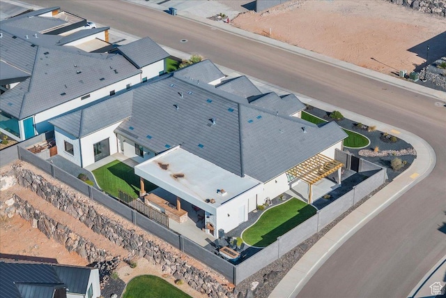 aerial view with a residential view
