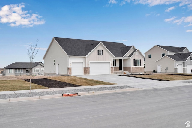 356 W Emma St Unit 625, Grantsville, UT 84029 - modern farmhouse featuring a residential view, brick siding, driveway, and board and batten siding