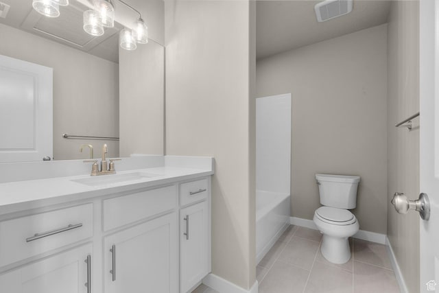 6658 W Spring Snow Ln, Herriman, UT 84096 - full bath featuring toilet, tile patterned floors, vanity, and visible vents