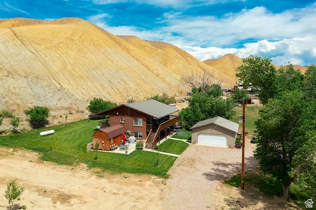 bird's eye view featuring a mountain view