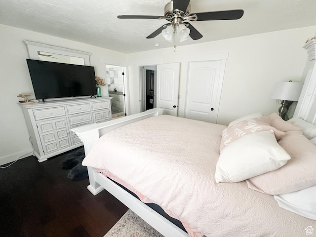 2770 S 9500 E, Jensen, UT 84035 - bedroom featuring a closet, dark wood-style flooring, and a ceiling fan