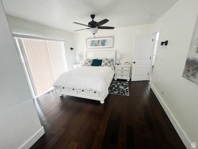 2770 S 9500 E, Jensen, UT 84035 - bedroom featuring baseboards, a ceiling fan, and dark wood-style floors
