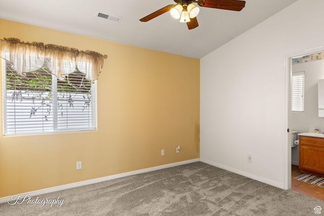 1360 E Telegraph St # 8, Washington, UT 84780 - unfurnished bedroom with carpet flooring, visible vents, baseboards, and lofted ceiling