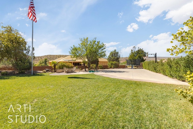 1285 Summerwood Cir, Santa Clara, UT 84765 - view of yard featuring an outdoor living space and a patio