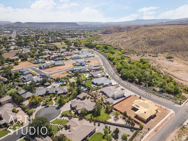 1285 Summerwood Cir, Santa Clara, UT 84765 - birds eye view of property featuring a mountain view and a residential view