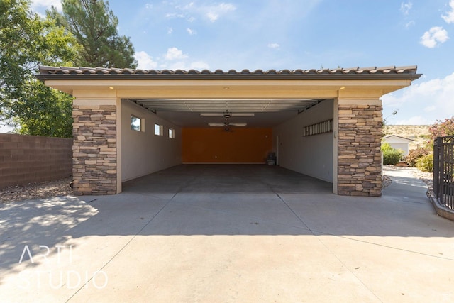 1285 Summerwood Cir, Santa Clara, UT 84765 - view of parking / parking lot with a garage, fence, and driveway