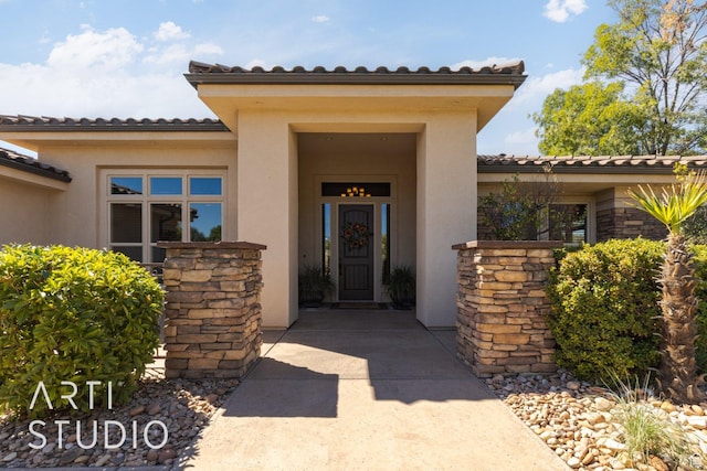 1285 Summerwood Cir, Santa Clara, UT 84765 - doorway to property with stucco siding and stone siding