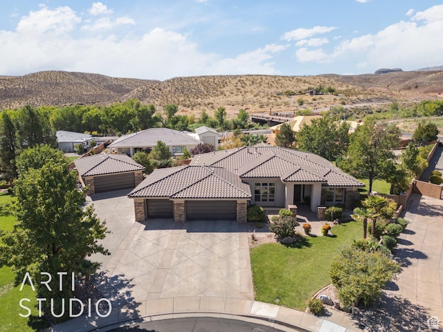 1285 Summerwood Cir, Santa Clara, UT 84765 - aerial view featuring a mountain view