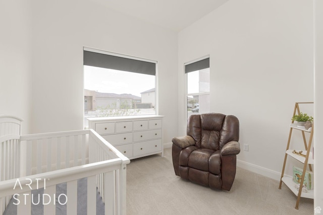 3419 E 3050 S, St George, UT 84790 - bedroom with light colored carpet, baseboards, and a crib