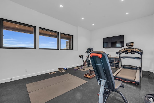 2178 E Lone Peak Ln, Kamas, UT 84036 - exercise area featuring visible vents, baseboards, and recessed lighting