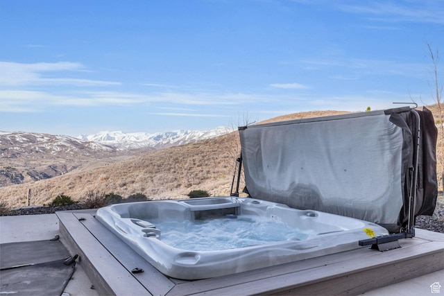 2178 E Lone Peak Ln, Kamas, UT 84036 - exterior details with a mountain view and a hot tub