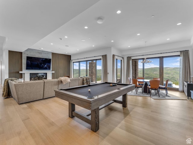 2178 E Lone Peak Ln, Kamas, UT 84036 - game room featuring light wood-type flooring, recessed lighting, healthy amount of natural light, and billiards table