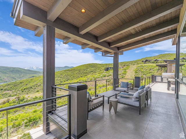 2178 E Lone Peak Ln, Kamas, UT 84036 - view of patio with a mountain view and a balcony