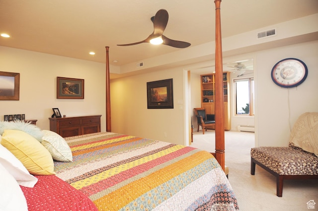 360 E 1825 N, Centerville, UT 84014 - bedroom with light carpet, recessed lighting, baseboard heating, and visible vents
