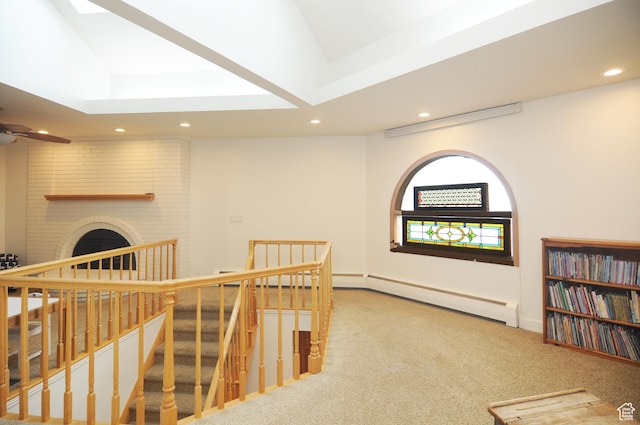 360 E 1825 N, Centerville, UT 84014 - corridor featuring recessed lighting, an upstairs landing, baseboard heating, and carpet