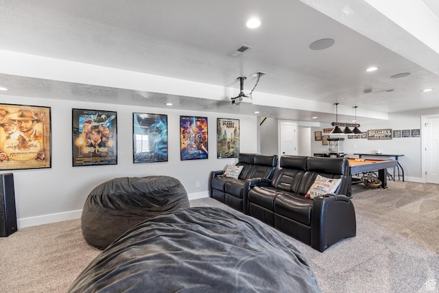 51 S 1250 E, Smithfield, UT 84335 - home theater room with light colored carpet, baseboards, and visible vents