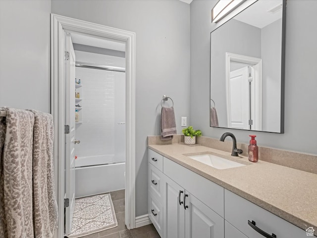 bathroom with bathtub / shower combination and vanity