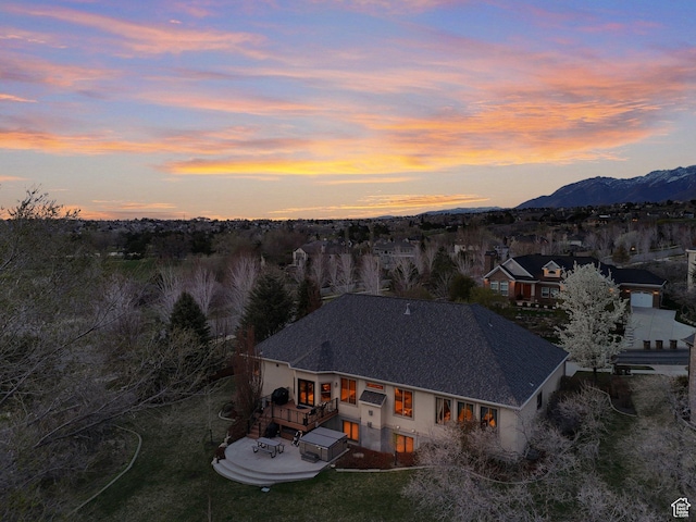 aerial view featuring a mountain view