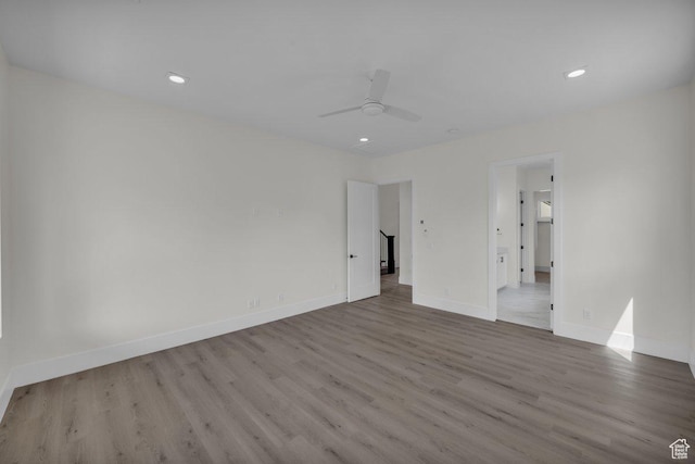 39 W Elinor Ln, Washington, UT 84780 - spare room with recessed lighting, baseboards, a ceiling fan, and wood finished floors