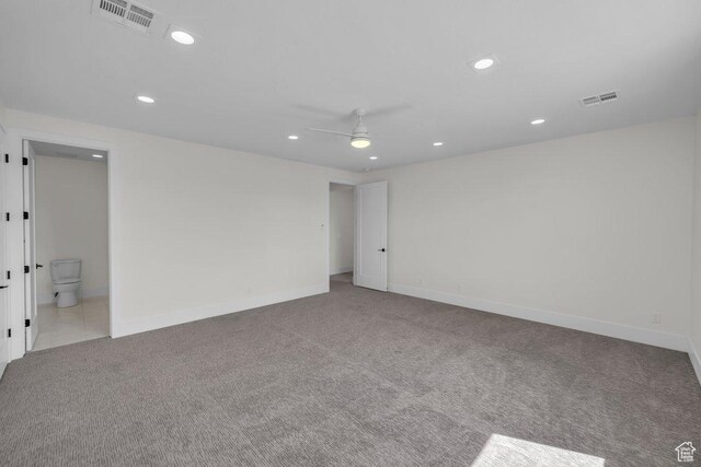 39 W Elinor Ln, Washington, UT 84780 - carpeted spare room featuring recessed lighting, visible vents, baseboards, and a ceiling fan