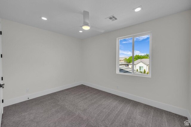 39 W Elinor Ln, Washington, UT 84780 - spare room featuring visible vents, baseboards, a ceiling fan, carpet, and recessed lighting