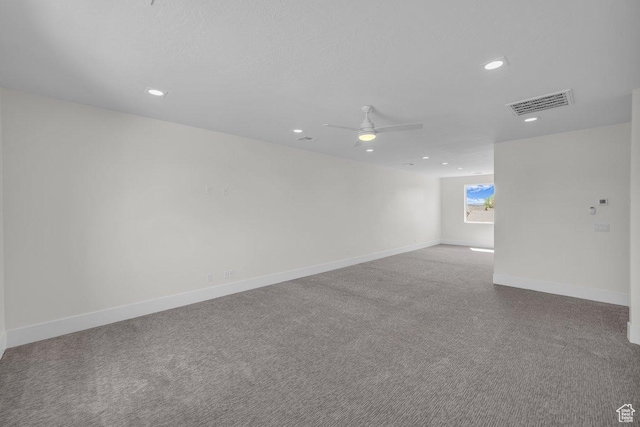 39 W Elinor Ln, Washington, UT 84780 - carpeted empty room featuring recessed lighting, visible vents, baseboards, and a ceiling fan