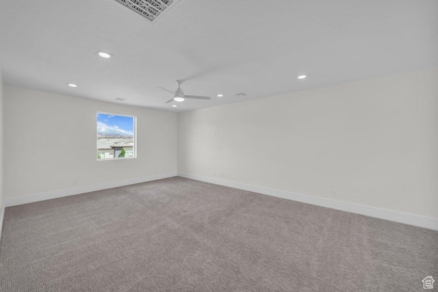 39 W Elinor Ln, Washington, UT 84780 - empty room with visible vents, baseboards, a ceiling fan, recessed lighting, and carpet flooring