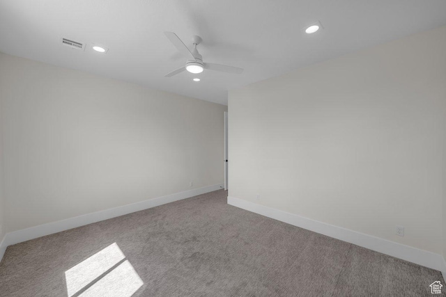 39 W Elinor Ln, Washington, UT 84780 - carpeted spare room featuring visible vents, baseboards, a ceiling fan, and recessed lighting