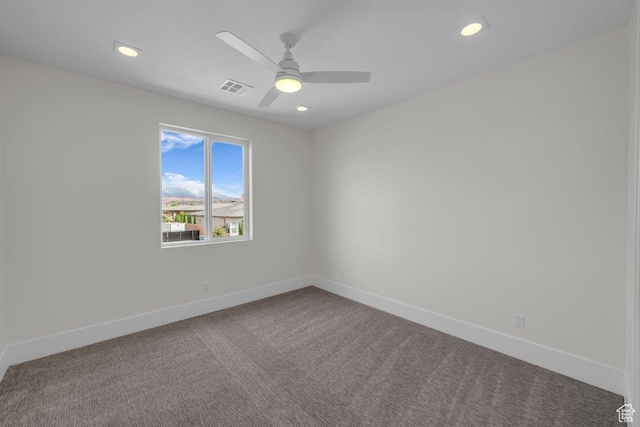 39 W Elinor Ln, Washington, UT 84780 - carpeted empty room featuring recessed lighting, visible vents, baseboards, and a ceiling fan