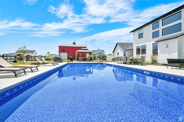 2282 N 3430 W, Clinton, UT 84015 - view of swimming pool featuring a patio, a gazebo, and a residential view