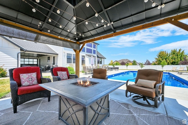 2282 N 3430 W, Clinton, UT 84015 - view of patio featuring a fire pit and a gazebo